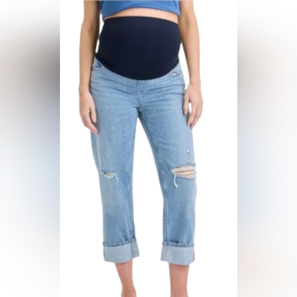 NWT Isabel Maternity Ingrid & Isabel Over Belly Cropped High-Rise (SIZE:16)